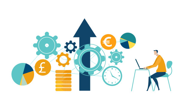 用笔记本电脑工作并控制资金增长过程的人。银行、咨询、养老基金运营和安全未来概念。图片下载