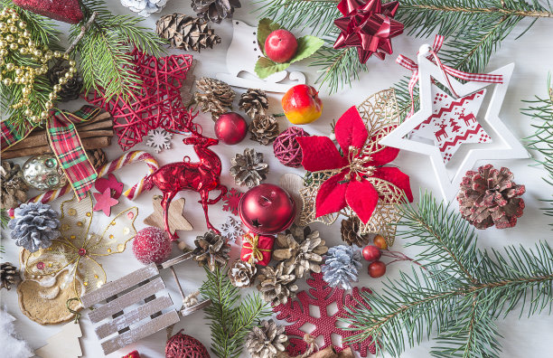 圣诞节和新年假期的背景图片下载