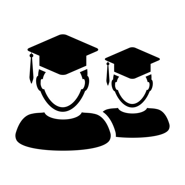 学院图标矢量图：戴着毕业帽的学生图片下载