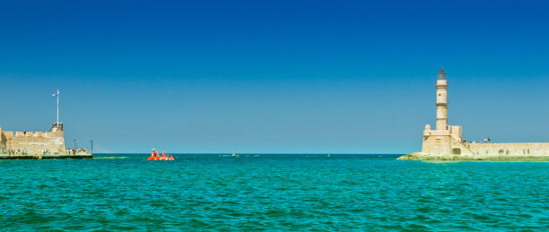 希腊克里特岛查尼亚的威尼斯灯塔图片下载