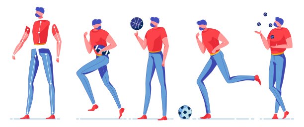 扁平风格人物运动合集图片下载