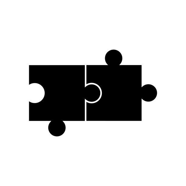 拼图图标，标志孤立在白色背景图片下载