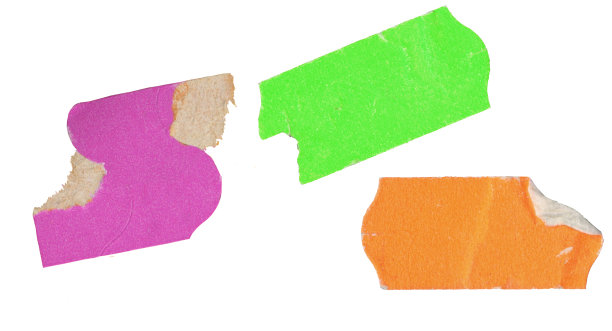 一套空脏的不干胶价格贴纸，价格标签，与免费复制空间，孤立的白色背景图片下载