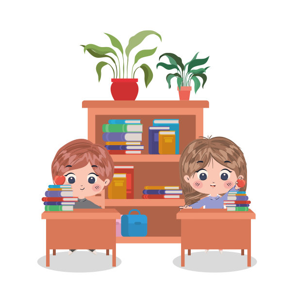 学校的孩子卡通矢量设计图片下载