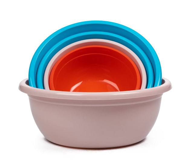 塑料空盆孤立在白色背景图片下载