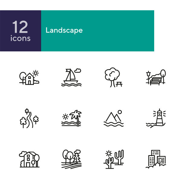 横向线图标集图片下载