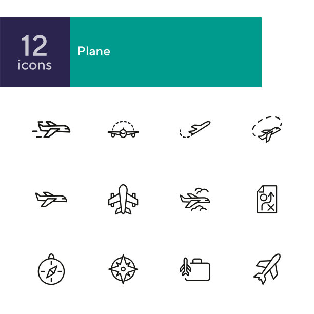平面线图标集图片下载
