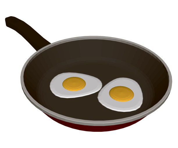 真实的煎蛋平底锅。等距视图。3 d。矢量图图片下载