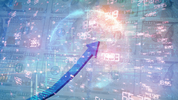 统计数据的概念。数字环境下不断增长的财务图表图片下载