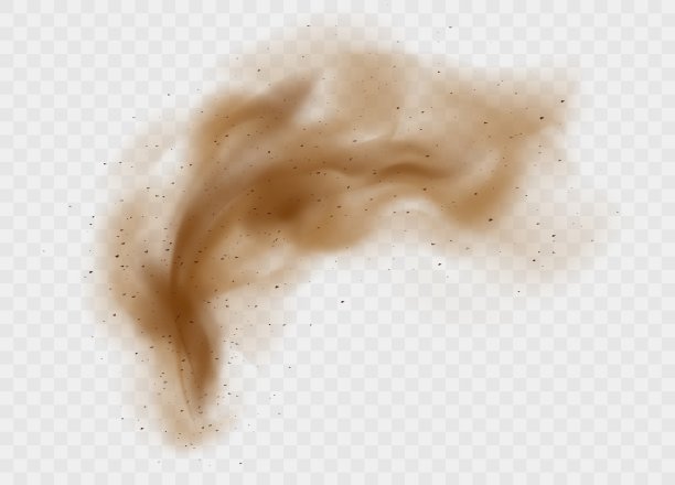 带有地面颗粒的尘埃云。棕色沙尘暴爆炸与粘土颗粒的概念。图片下载