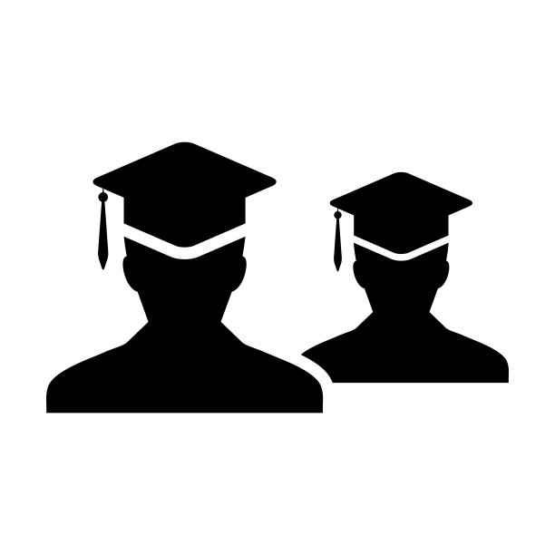 戴毕业帽的学生头像矢量图标图片下载