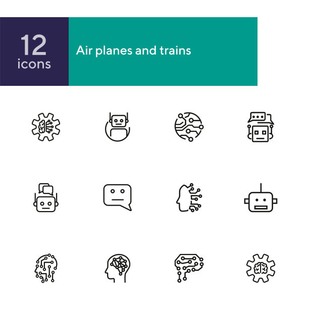 AI技术线图标设置图片下载