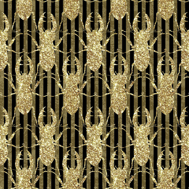 亮晶晶的手绘艺术虫虫闪闪发光的网无缝背景图片下载