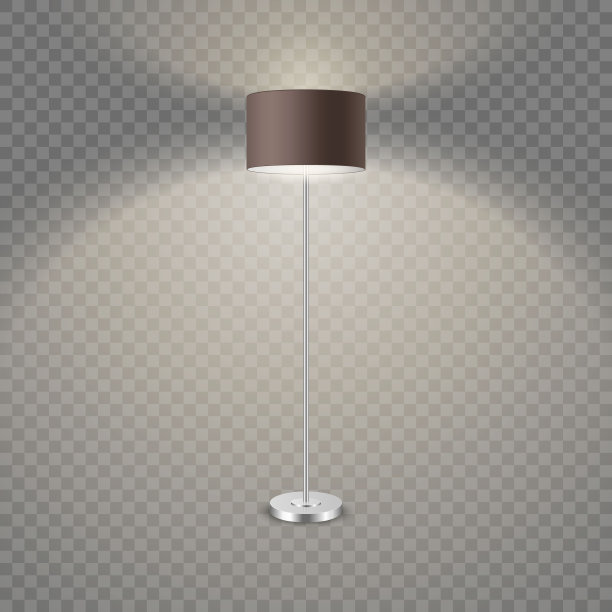 矢量3d现实渲染照明灯特写隔离在透明的背景。落地灯。室内设计、能源家具电火花模板。现代风格的家庭设备图片下载