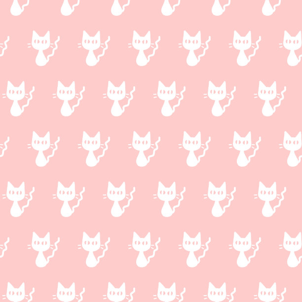 可爱的无缝图案与心和猫。浪漫的纹理背景，包装纸，包装，贺卡，印刷品，封面，织物，纺织品，生日，情人节图片下载