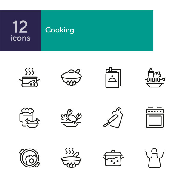 烹饪线图标设置图片下载