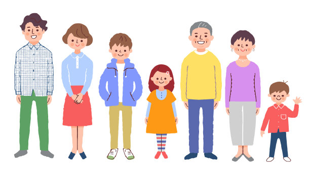 三代同堂面带微笑图片下载