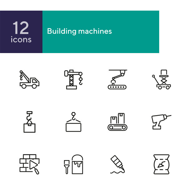 建筑机器图标图片下载
