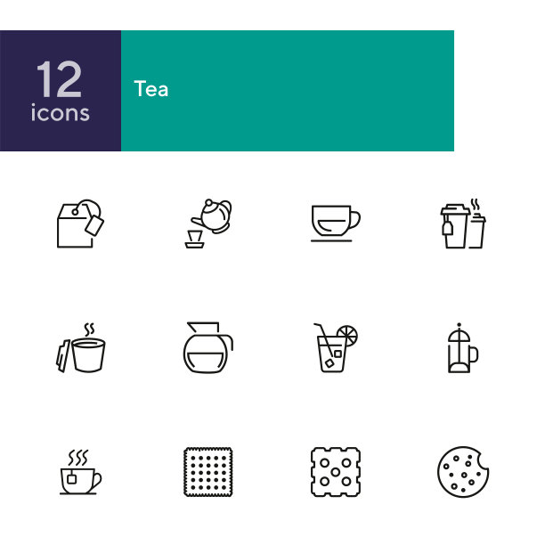 茶线图标套装图片下载