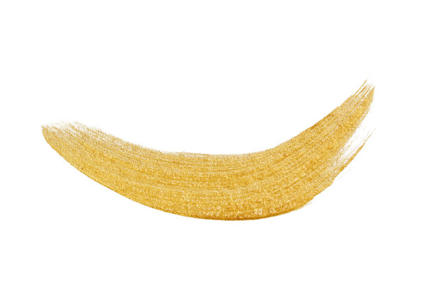 金色的画笔在白色上孤立。金色金属化妆色块图片下载