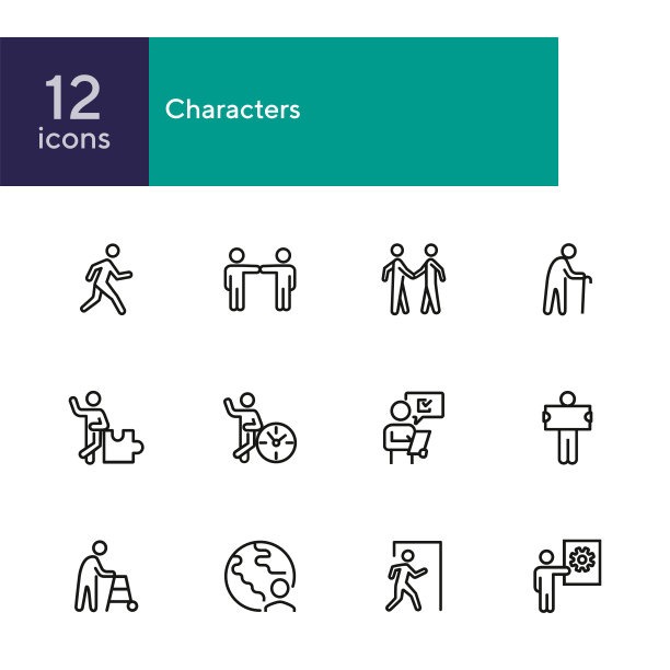 字符行图标集图片下载