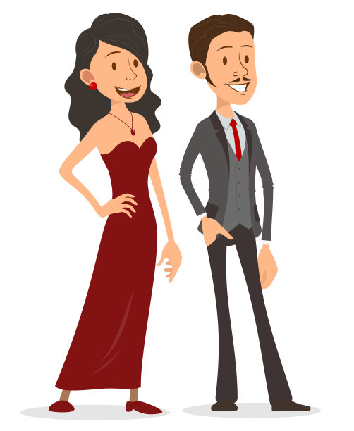 卡通扁帅淑女和绅士性格图片下载