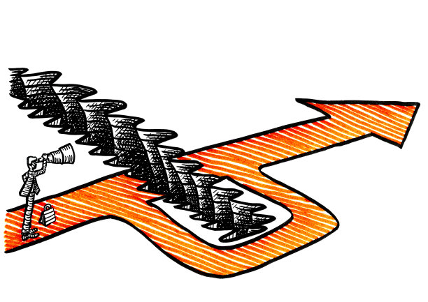 画商人观察道路超越绕道图片下载