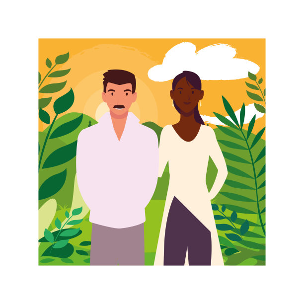 几位有背景风景的人图片下载