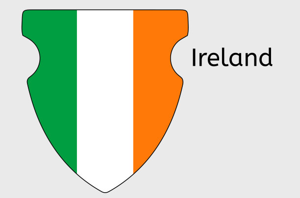 爱尔兰国旗图标，爱尔兰国旗矢量插图图片下载