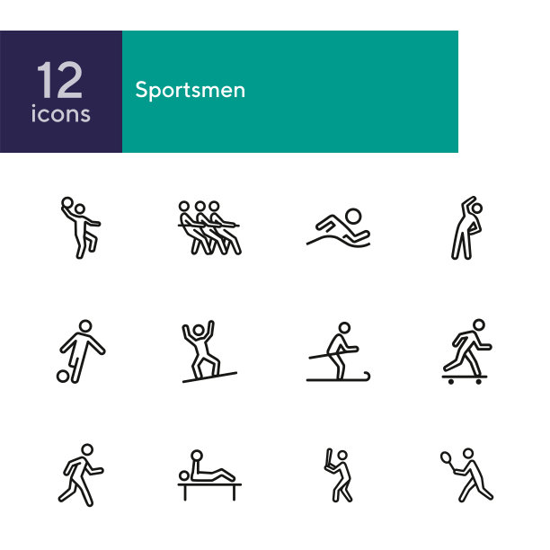 运动员线图标设置图片下载