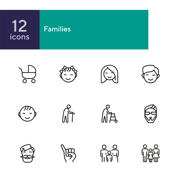 系列线条图标集图片下载