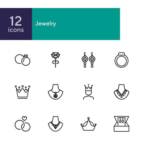 珠宝系列图标套装图片下载