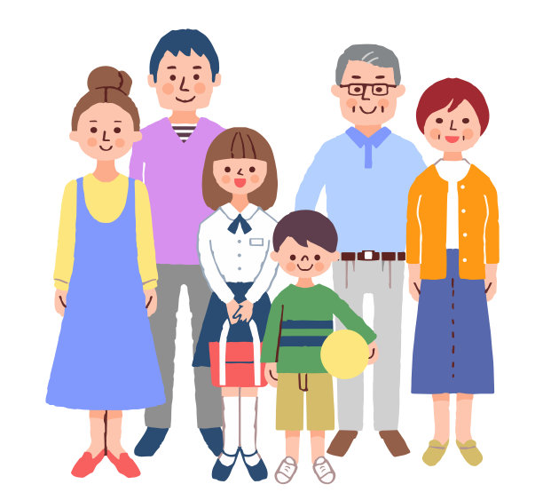 三代同堂面带微笑图片下载