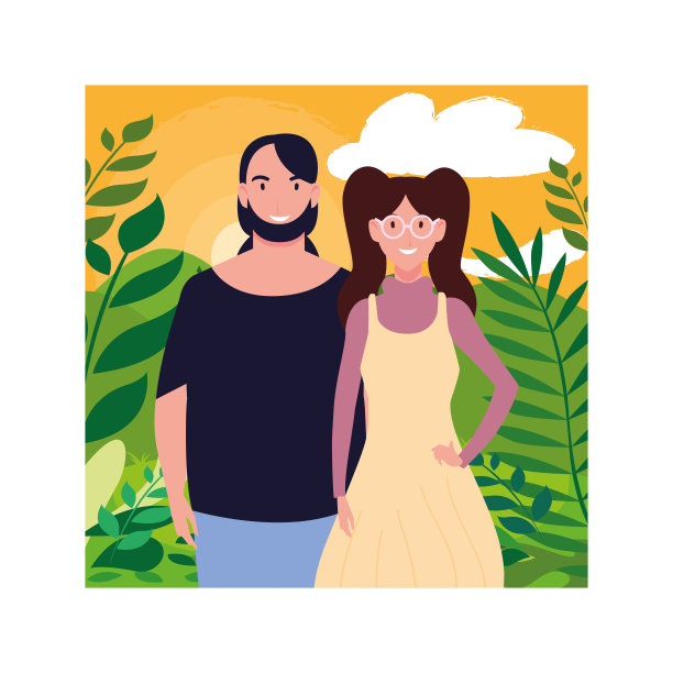 几位有背景风景的人图片下载