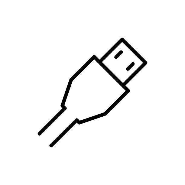 简单的电缆线路图标。图片下载