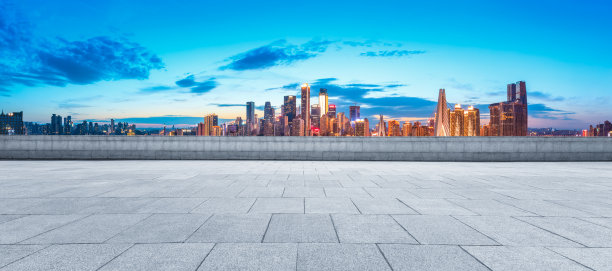 空旷的广场楼层和重庆夜景图片下载