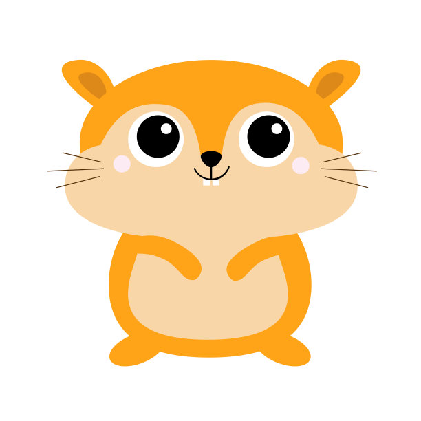 仓鼠玩具图标。大眼睛。可爱的动物站着。孩子打印。可爱的卡通婴儿角色。宠物收集。平面设计白色背景图片下载