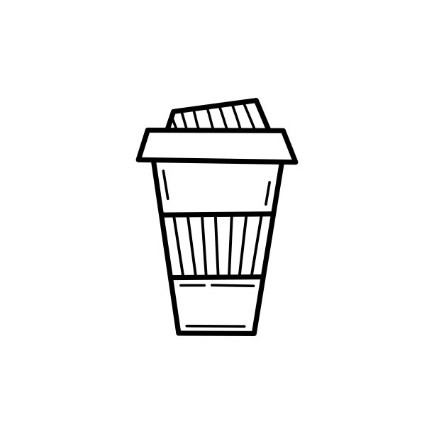 手绘杯上的咖啡孤立了一份白色。草图。矢量插图。图片下载