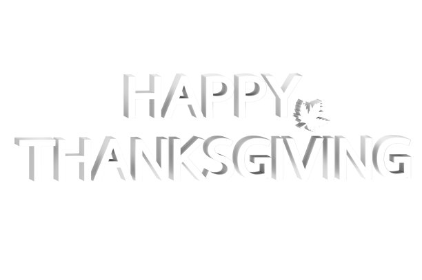 白色快乐的感恩节字与树叶孤立在白色的背景图片下载
