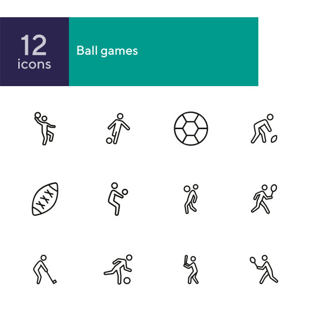 球类游戏线图标设置图片下载