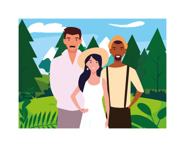 一群人的背景景观图片下载