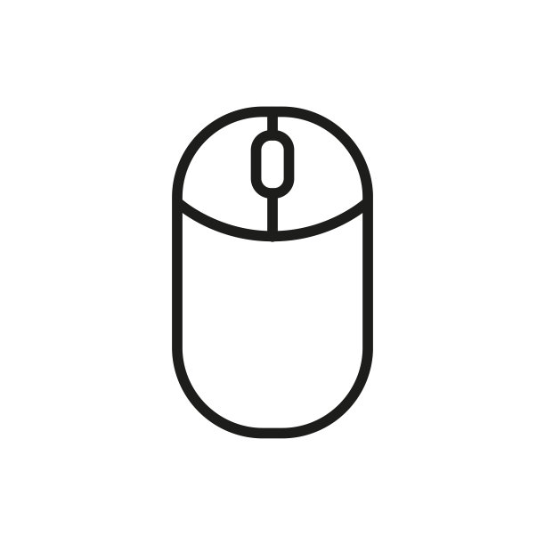 简单的电脑鼠标线条图标图片下载