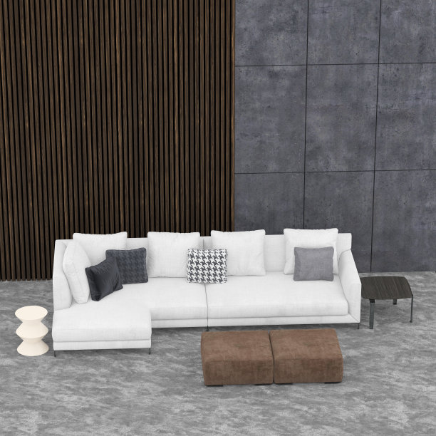 客厅室内的3d渲染。图片下载