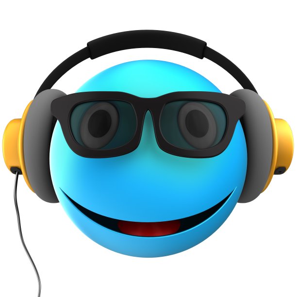 3d蓝色表情微笑图片下载