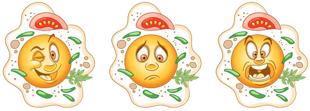 卡通煎蛋。早餐煎蛋卷图片下载