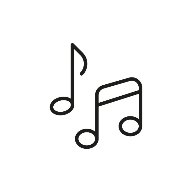 简约音符线条图标图片下载