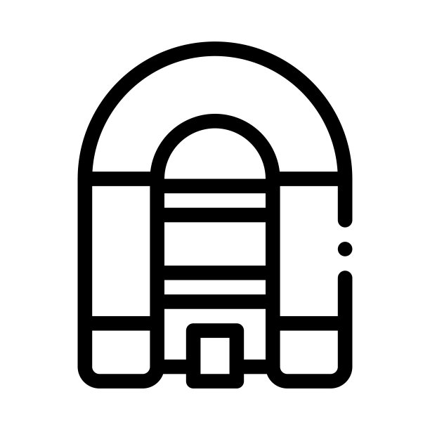 充气宽敞的船图标矢量轮廓插图图片下载