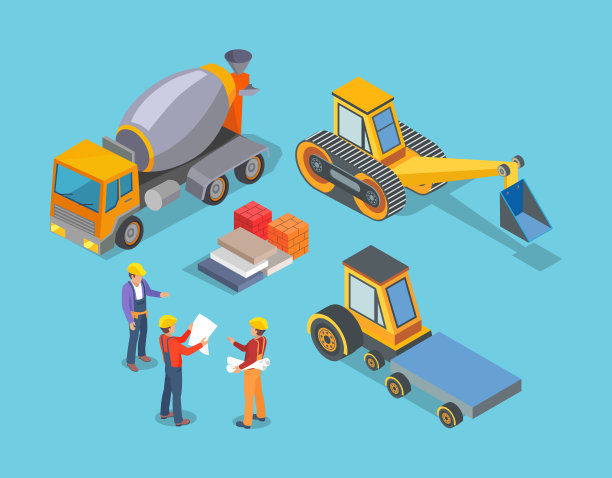 工程机械，混凝土搅拌工人图片下载