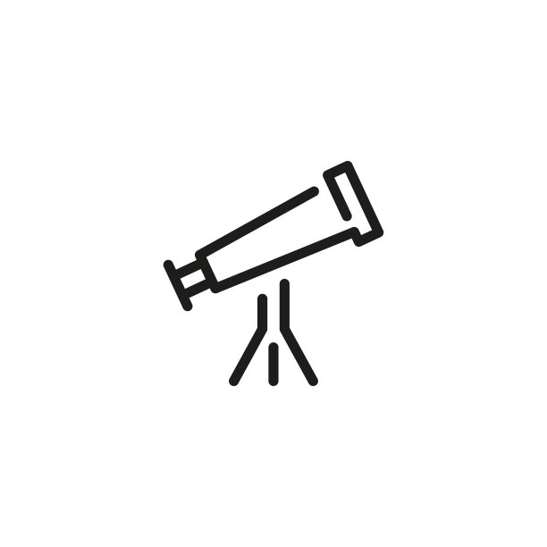 简约望远镜线条图标图片下载