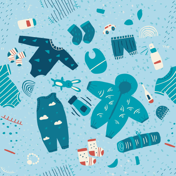 儿童服装配件信息传单。图片下载